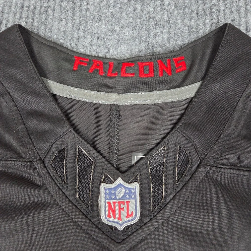Nike Atlanta Falcons Mykal Walker 11 Jersey Mens Medium Black Red NFL Dri-FIT